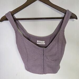 Delicate Corset Top Lilac Purple Sleeveless Crop Top Urban Outfitters Size Small